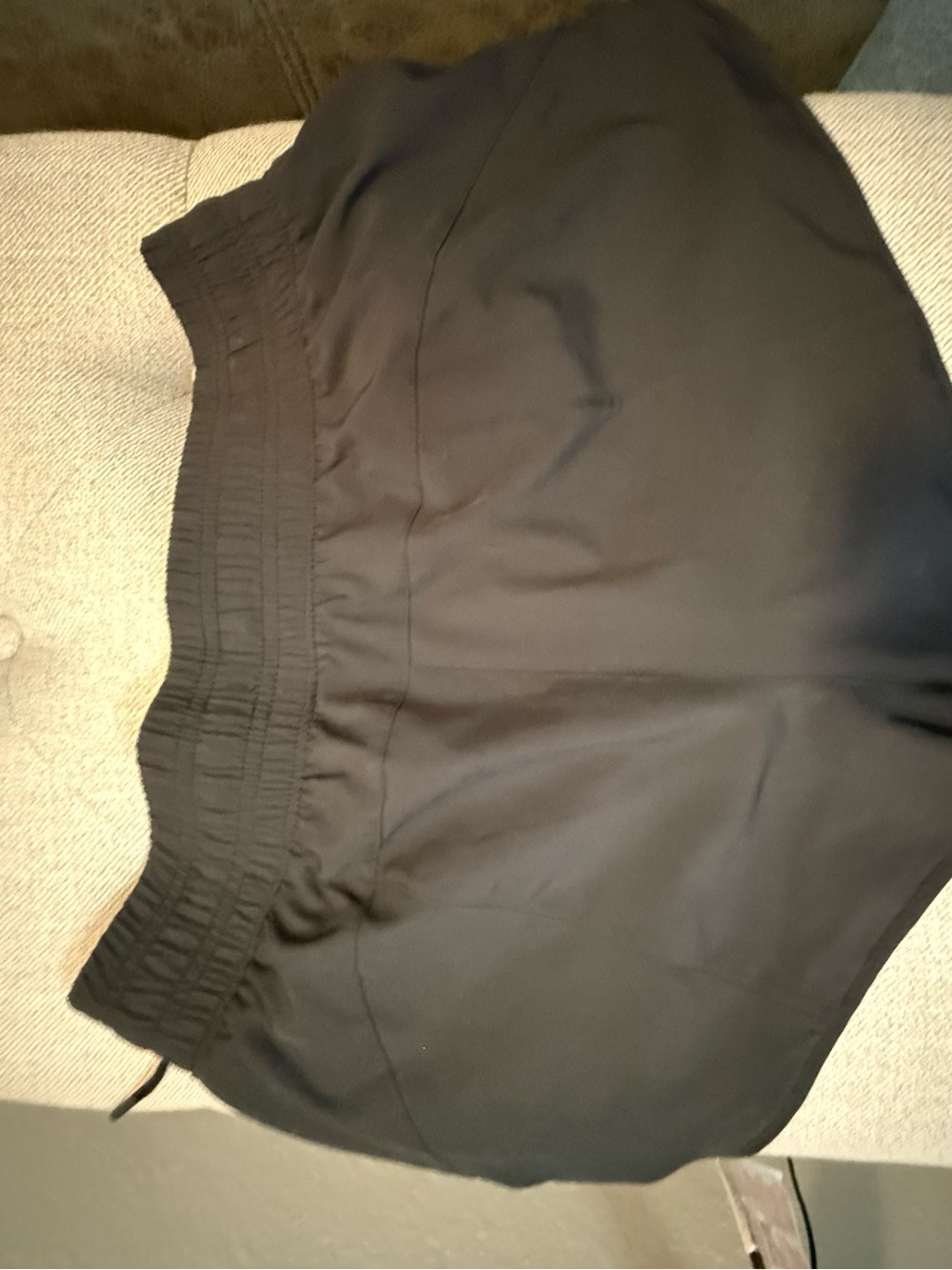 Women's Black Athletic Shorts with Elastic Draw Waist
